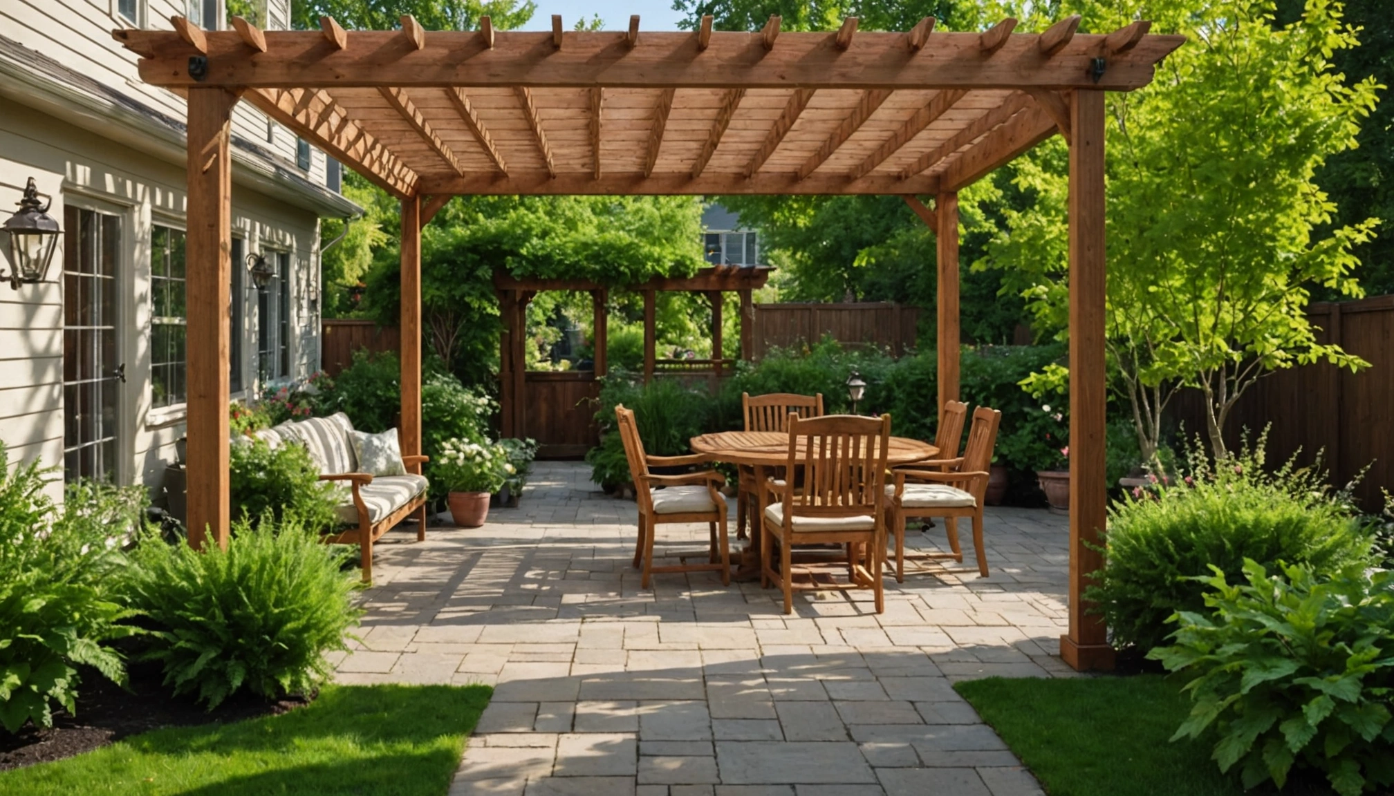 pergola terrasse bois
