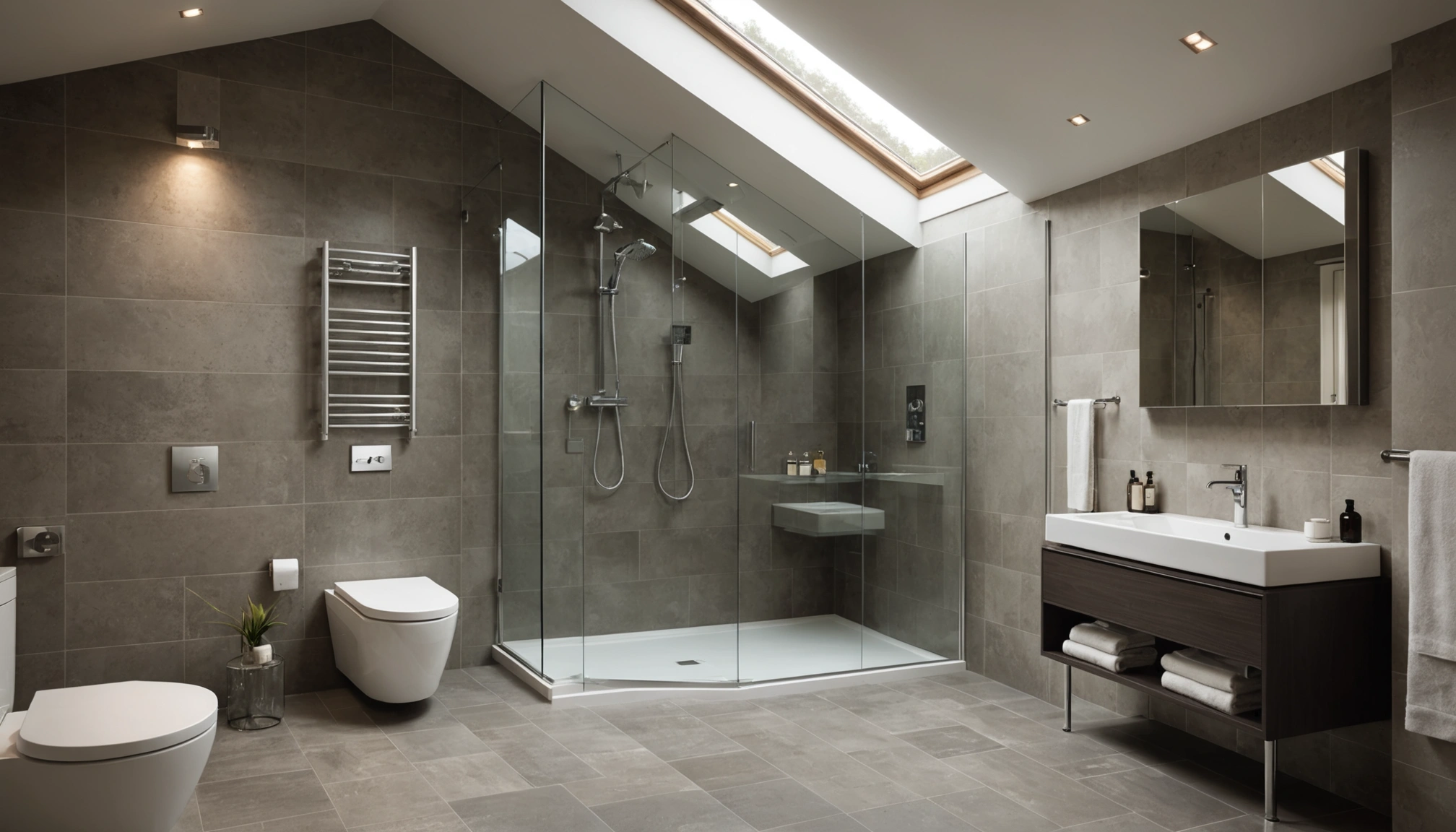 paroi de douche pour sous pente