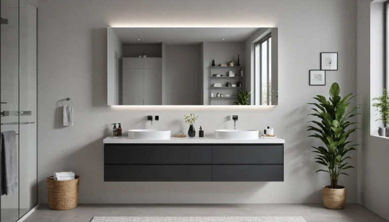 armoire de salle de bain avec miroir 120 cm