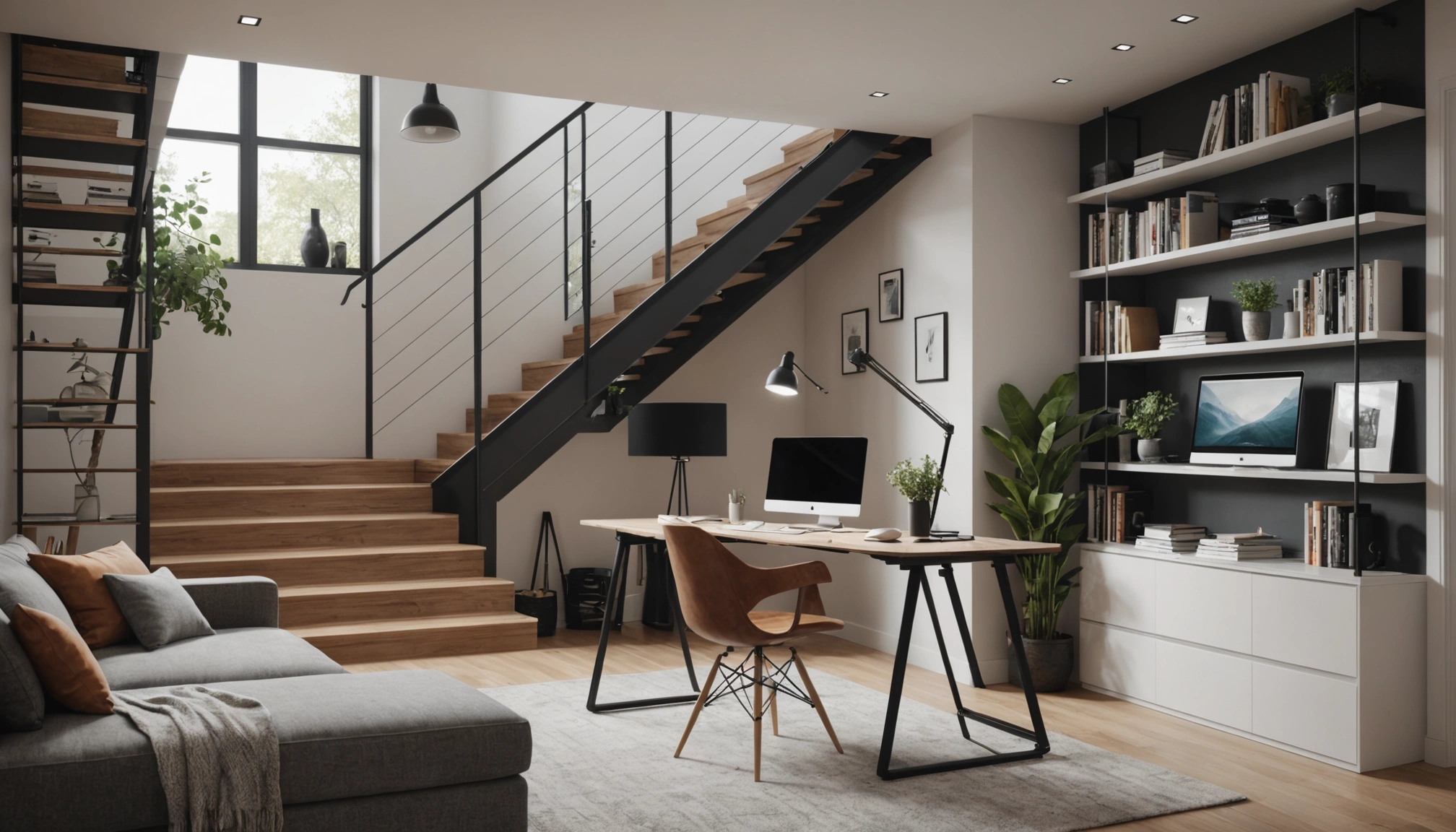 rangement sous escalier ouvert