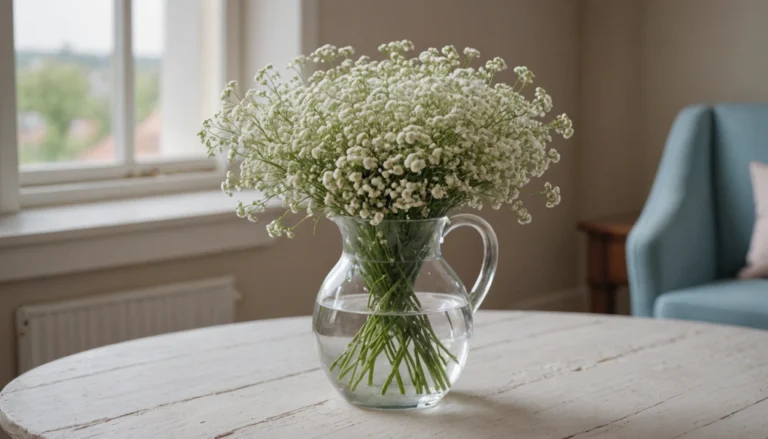 fleur avec petites fleurs blanches